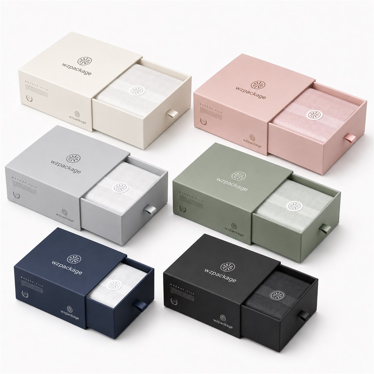 Custom drawer paper boxes with sliding tray and pull-tab unboxing