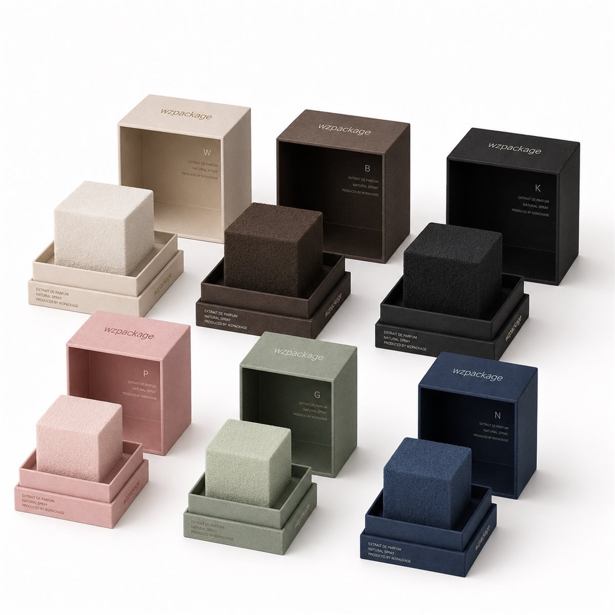 Lid and base paper boxes for candles, fragrance and premium retail products